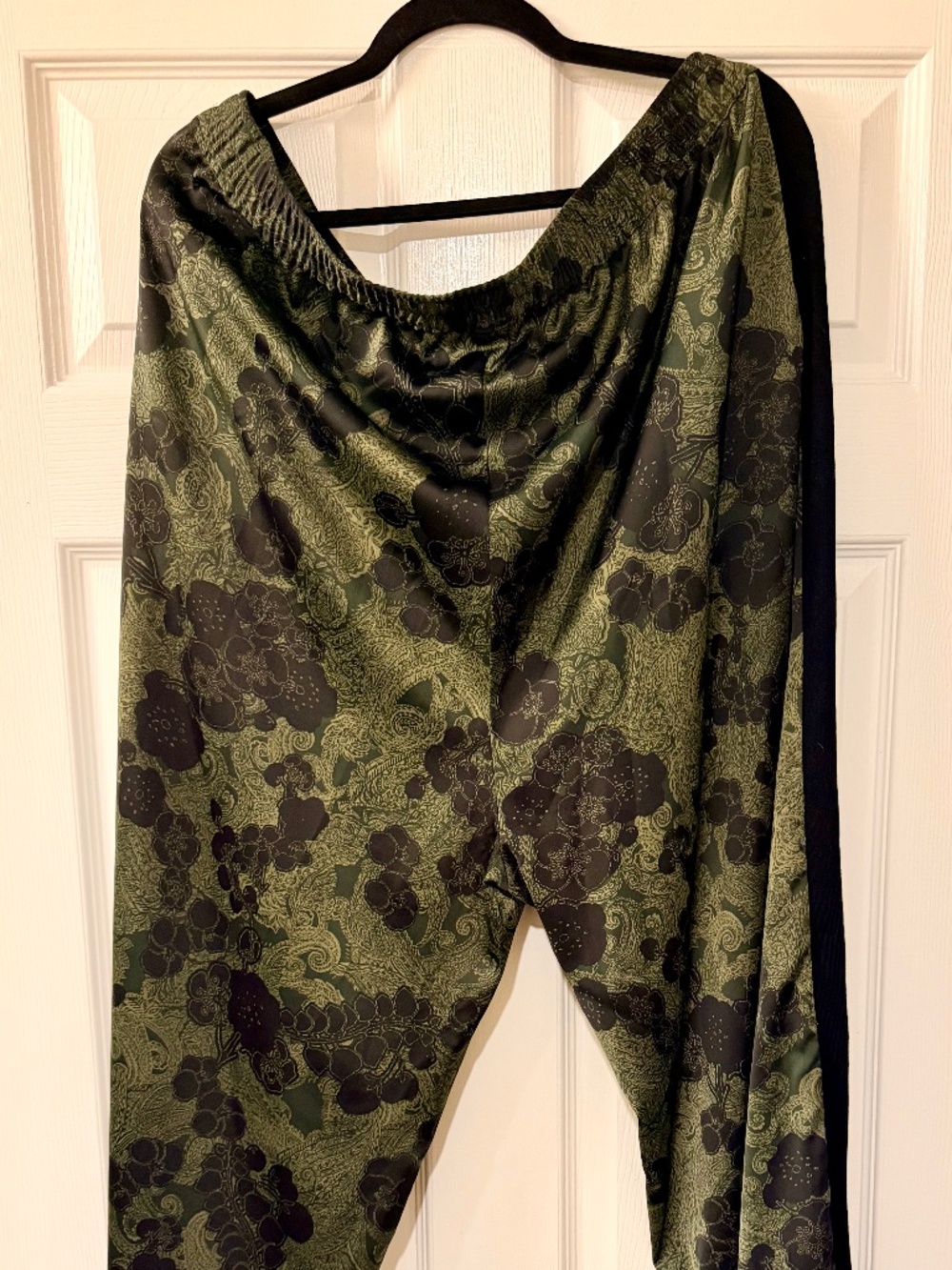 Green & Black Satin Pants